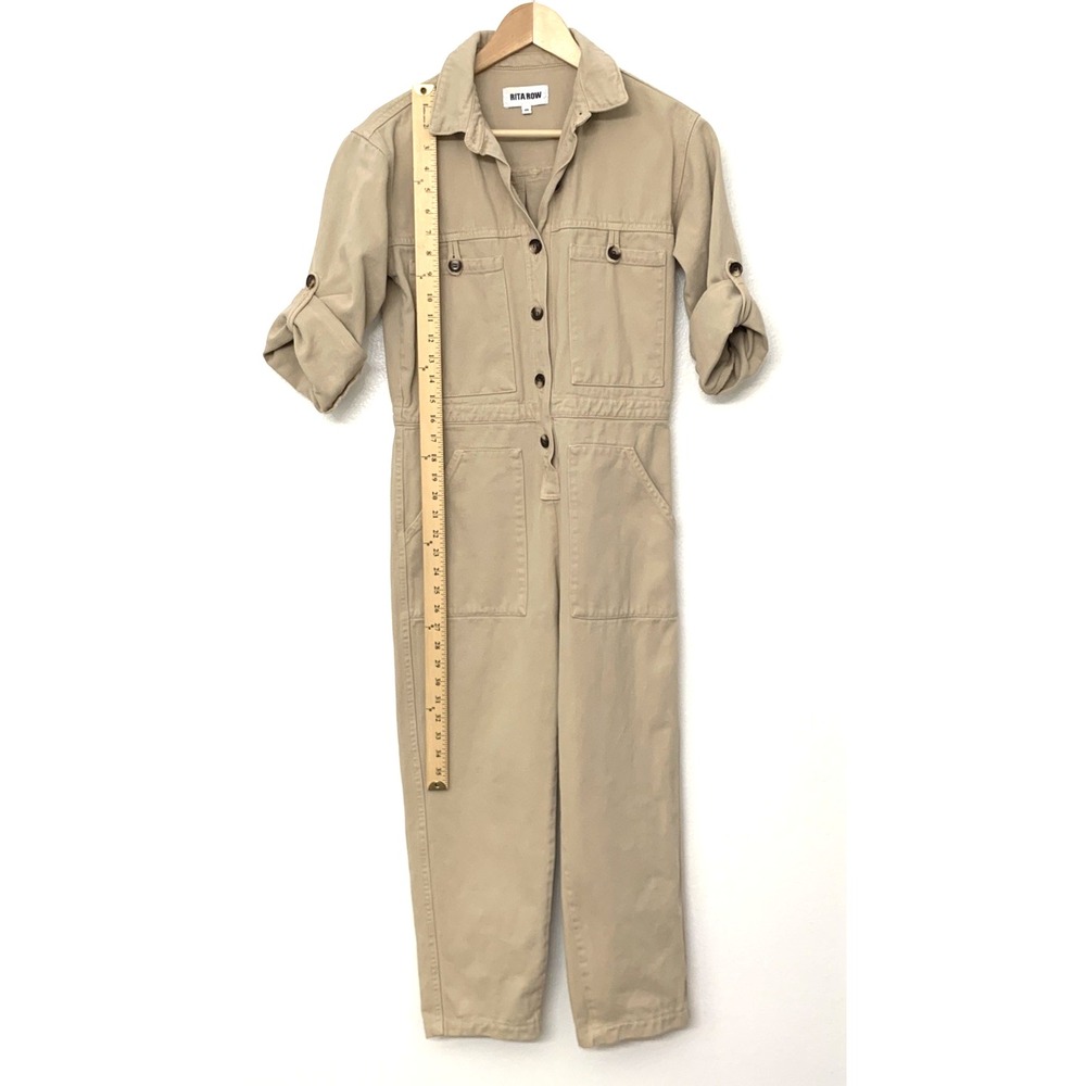 Anthropologie Rita Row Halla Jumpsuit Womens Size XSmall Denim Crop 100% Cotton - Picture 3 of 13